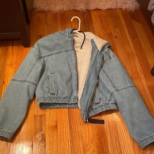 Fuzzy jean jacket!